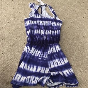 Blue tye dye romper