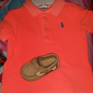 Bright orange polo