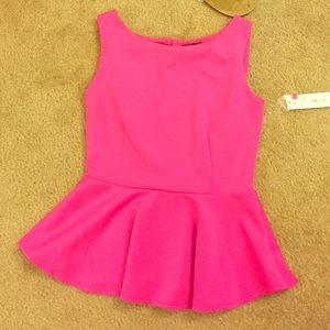 Bright Pink Peplum