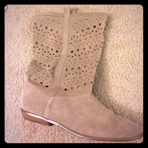 Tan suede booties