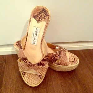 Jimmy Choo Phyllis Wedge Sandal Snakeskin