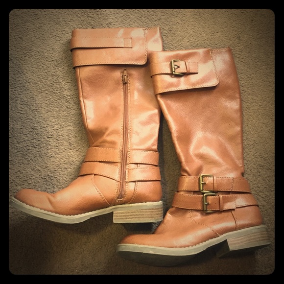 Tan high boots