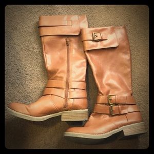 Tan high boots
