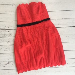 Scalloped Little Red Dress