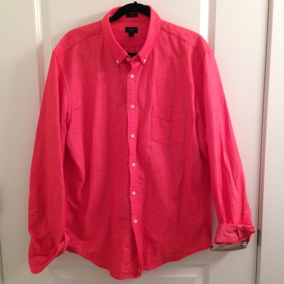 Men's J. Crew Red Oxford Shirt