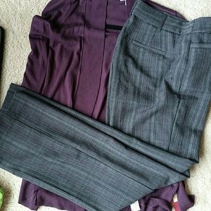 Plaid pants, dress barn, career.