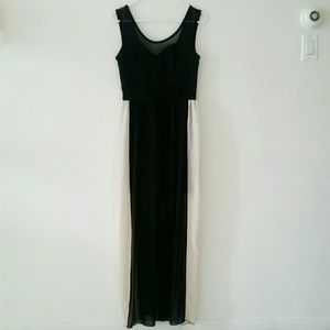 Black and Cream Maxi Dress