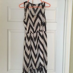 Chevron High Low Dress