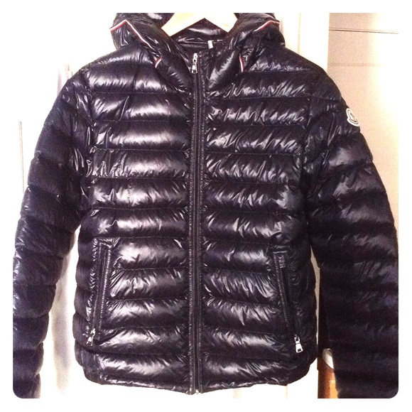 red white and blue moncler coat