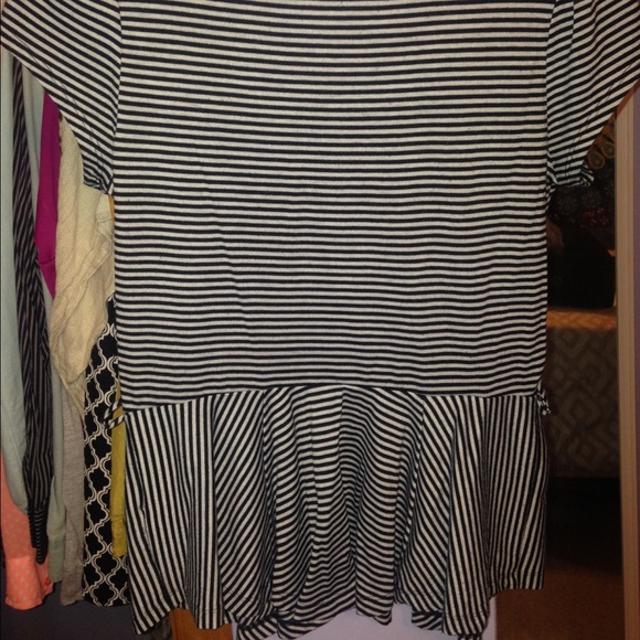 Peplum short-sleeve striped blouse BONGO - Picture 3 of 3