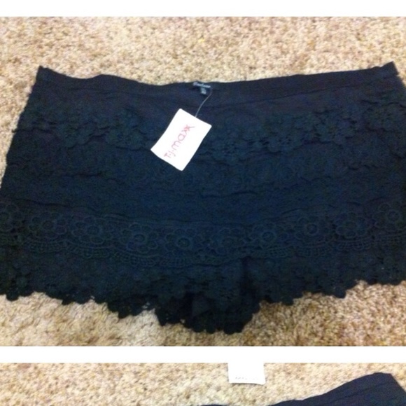 Black lace shorts