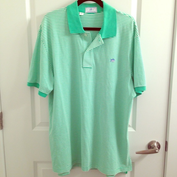 Men's Southern Tide Skipjack Polo Green striped