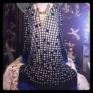 Blue and White squares design Dress