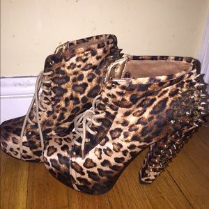 Cheetah studded booties