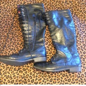 Black combat boots