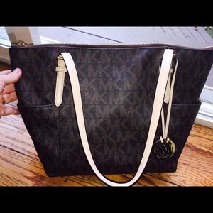 Brown and tan Michael Kors tote authentic
