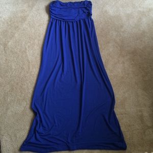 Blue tube top maxi dress