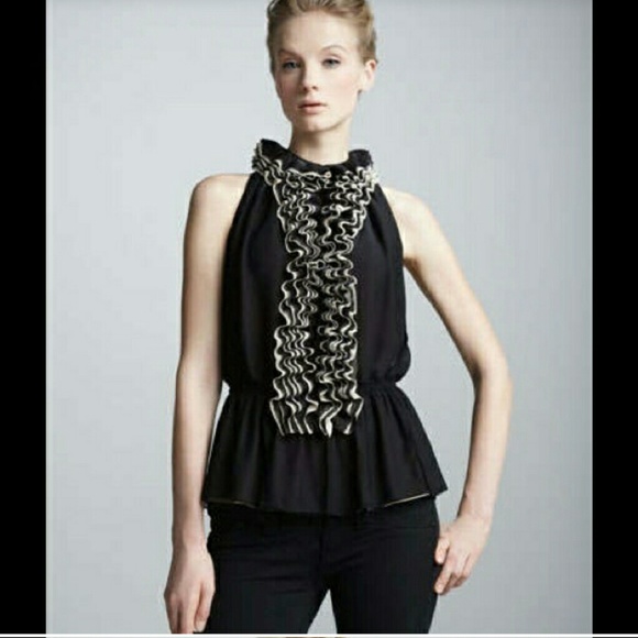 Black Ruffle Top - Picture 3 of 4