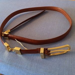 New Ellen Tracy cognac/gold leather belt. Size M