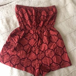 NWOT F21 Red Orange Romper