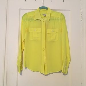 J.Crew Neon Silk Blouse