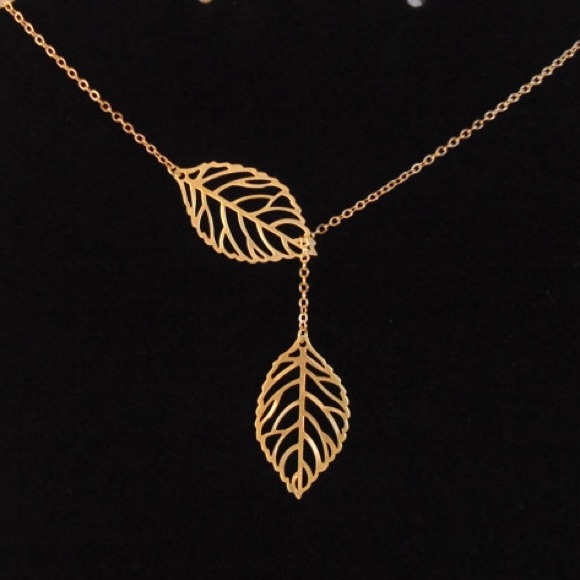 Jewelry - Gold Double Leaf Necklace