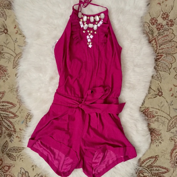XOXO Pants - Hot pink romper