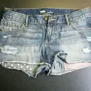 Old Navy American Flag jean shorts