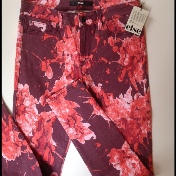 SOLD! "Else" Port Wine Patterned Skinny - Picture 2 of 4