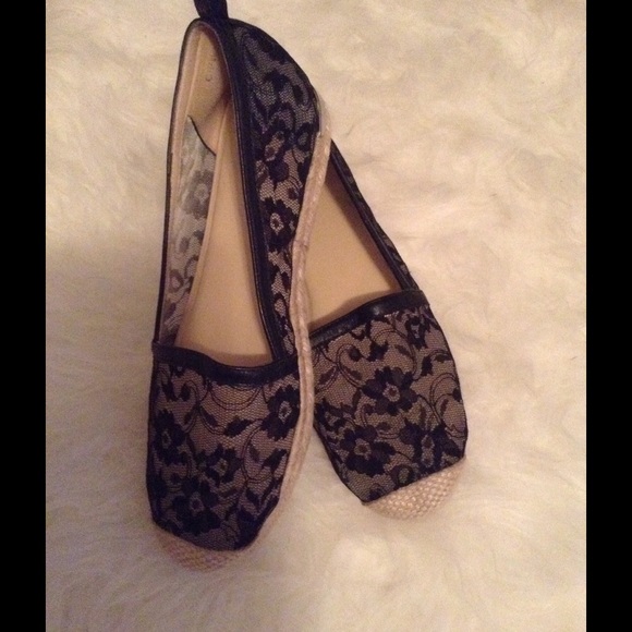 Meshuga Lace Espadrille Flat, Black