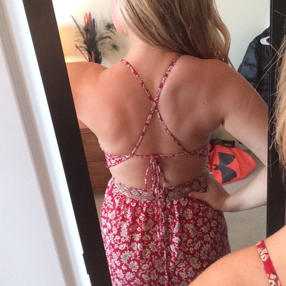 *SOLD* Red Patterned Maxi - Picture 3 of 4