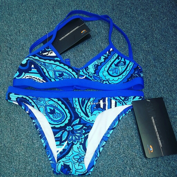 Blue Seventy Two Piece Bathing Suit