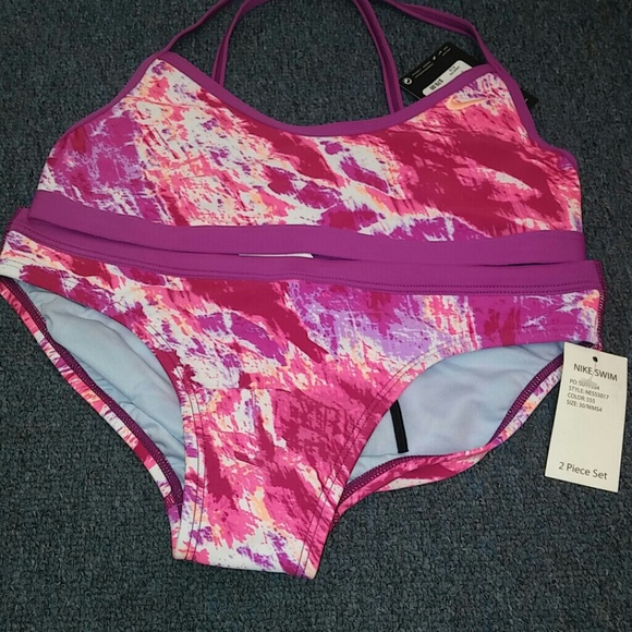 Nike Pink/Purple Tie Die Two Piece Swim Suit