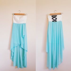 Windsor Aqua Blue High Low Dress