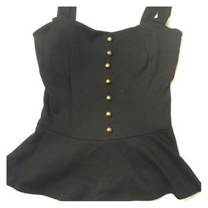 Brass button peplum top
