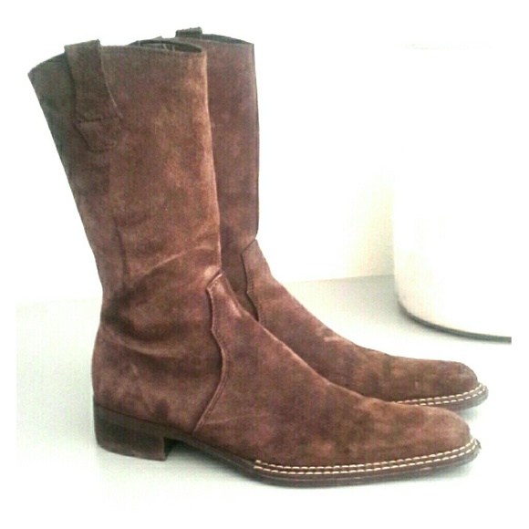 Chasse croisse sueded leather mid calf boot 7.5 - Picture 1 of 1