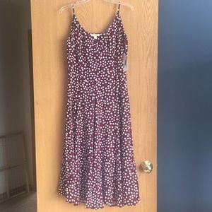 Eva Mendes for NY & Co. burgundy dot print dress
