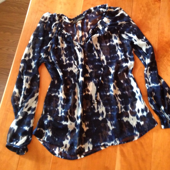 Long sleeve sheer blouse