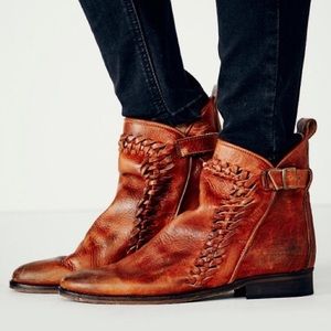 Free people "left bank" ankle boots brown