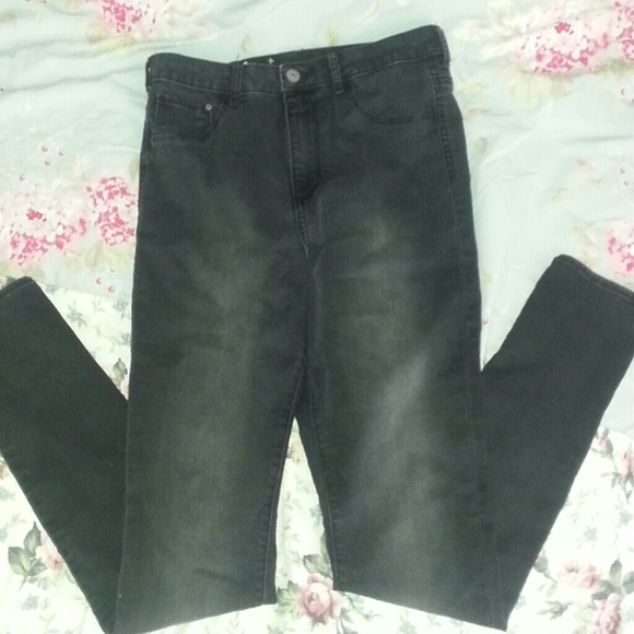 H&M Dark Grey High-Waist Jeans