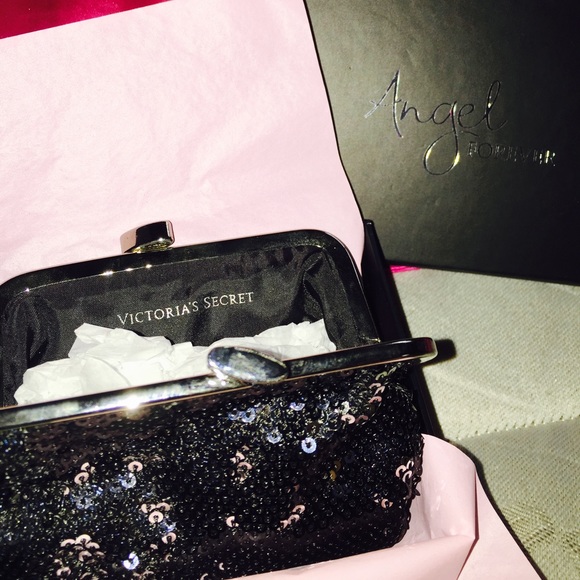 Black sequin change purse