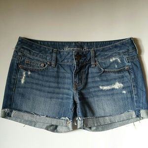 Distressed Denim Shorts