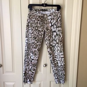 Zara snake print cotton pants with zip ankle.