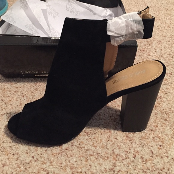 black faux suede PublicDesire booties