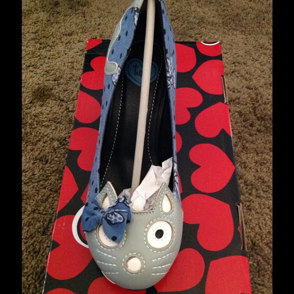 NIB T.U.K. Tuk blue bow kitty anti pop heels