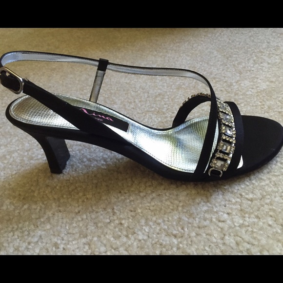 Black bedazzled heels