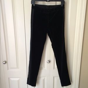 J.Brand velvet tuxedo pant with grosgrain ribbon.