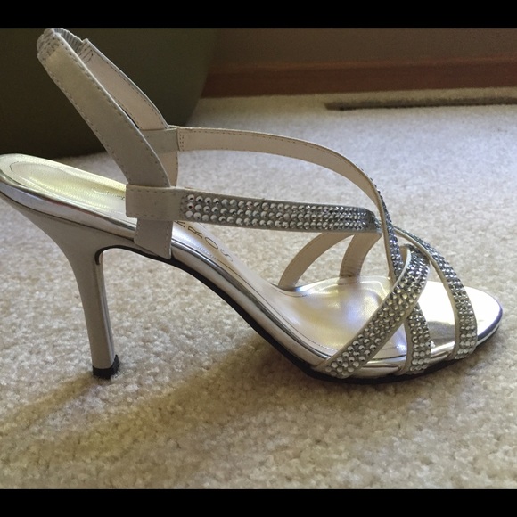 Silver bedazzled heels