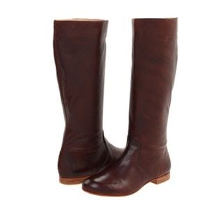 Frye Jillian pull on boots dark brown