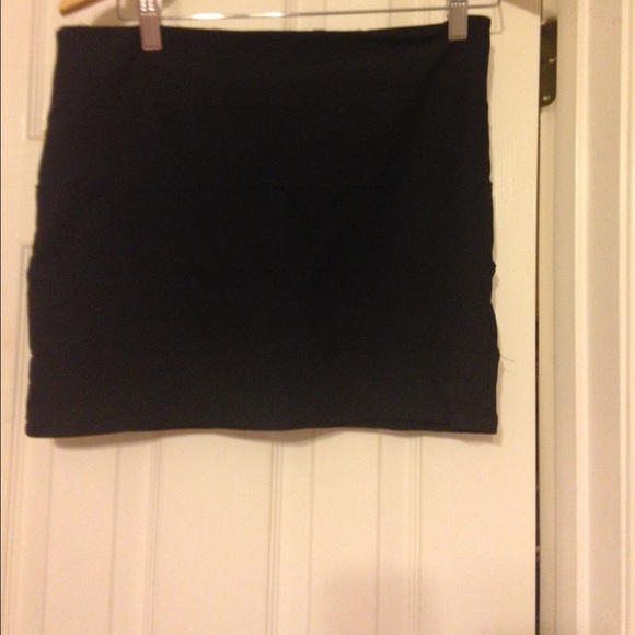 Black tight mini skirt